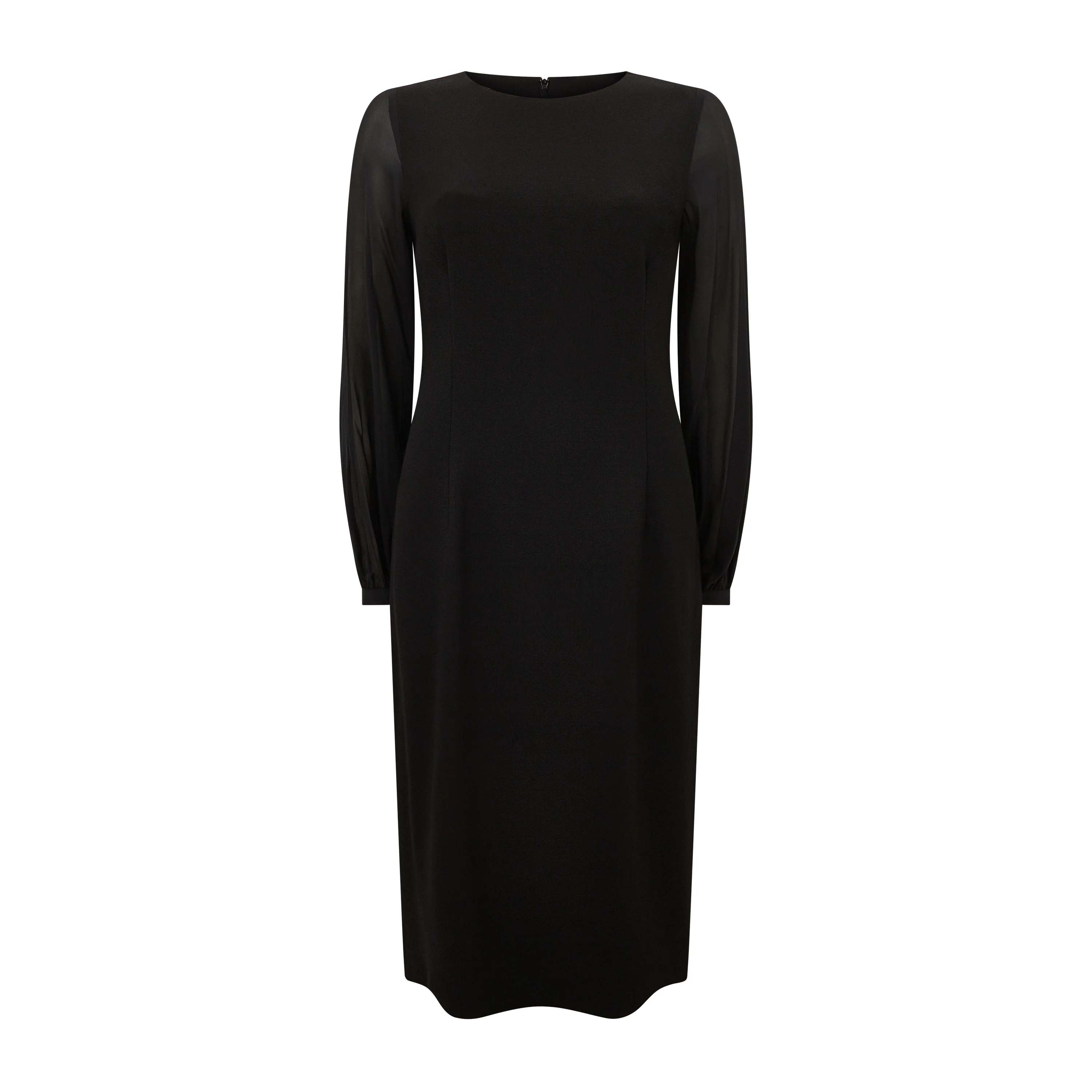 Pixie Silk Sleeve Wool Crepe Dress