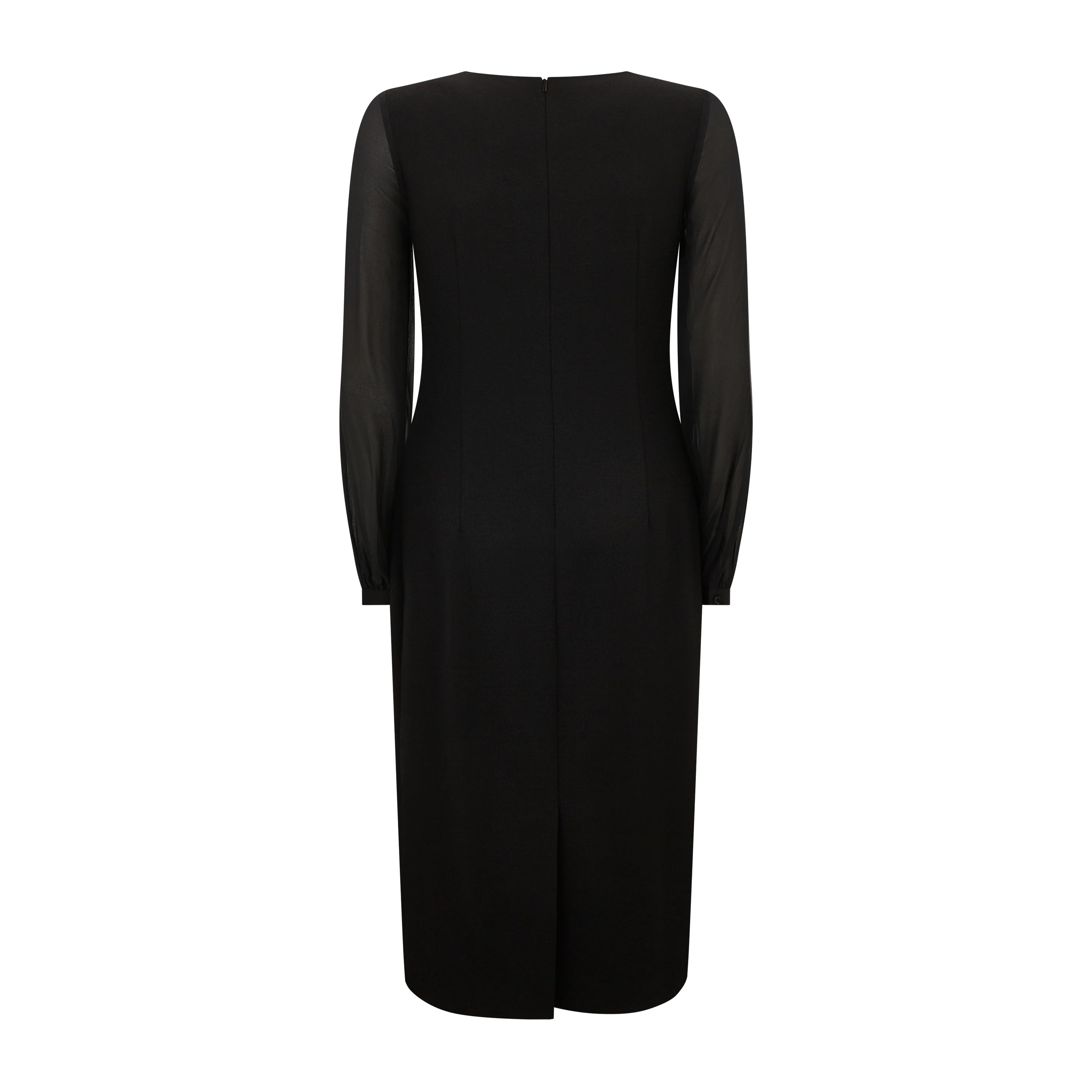 Pixie Silk Sleeve Wool Crepe Dress - Image 3