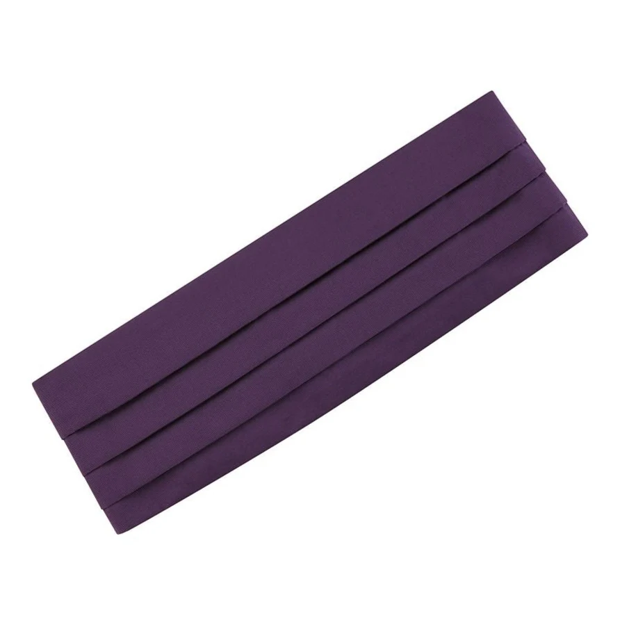 Purple Grosgrain Silk and Cotton Cummerbund