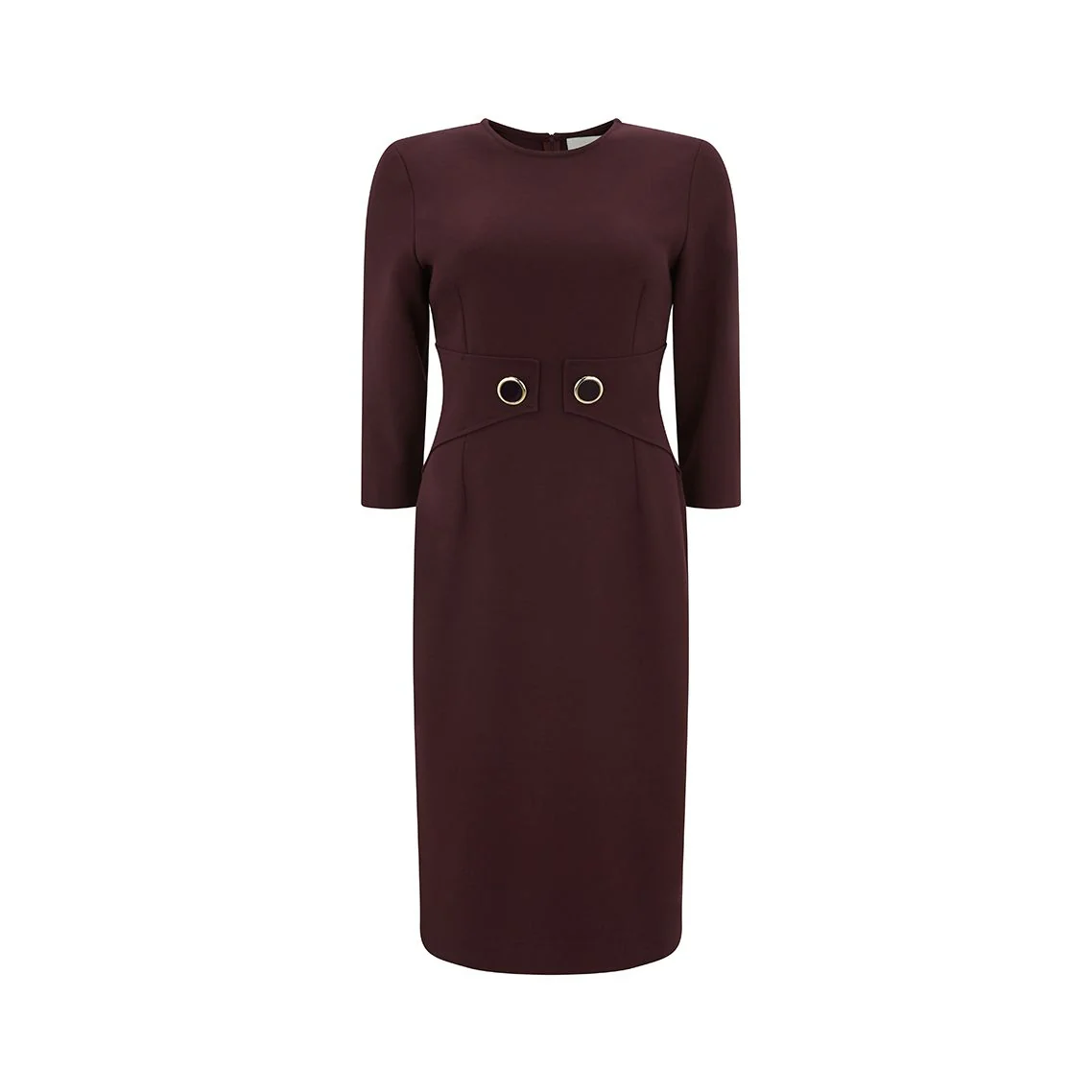 Sadie Purple Jersey Button Waist Pencil Dress