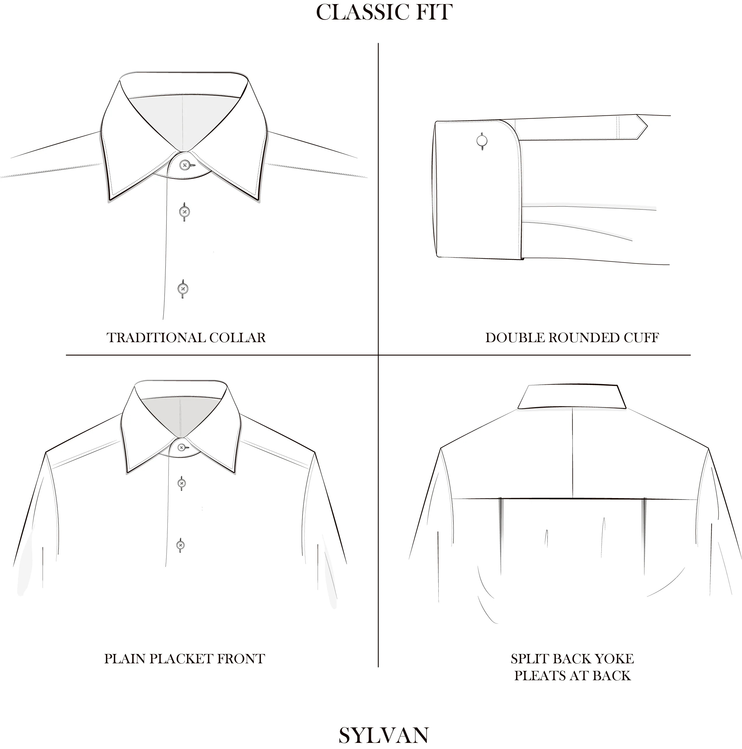 Sylvan White Herringbone Sea Island Cotton Shirt - Image 2