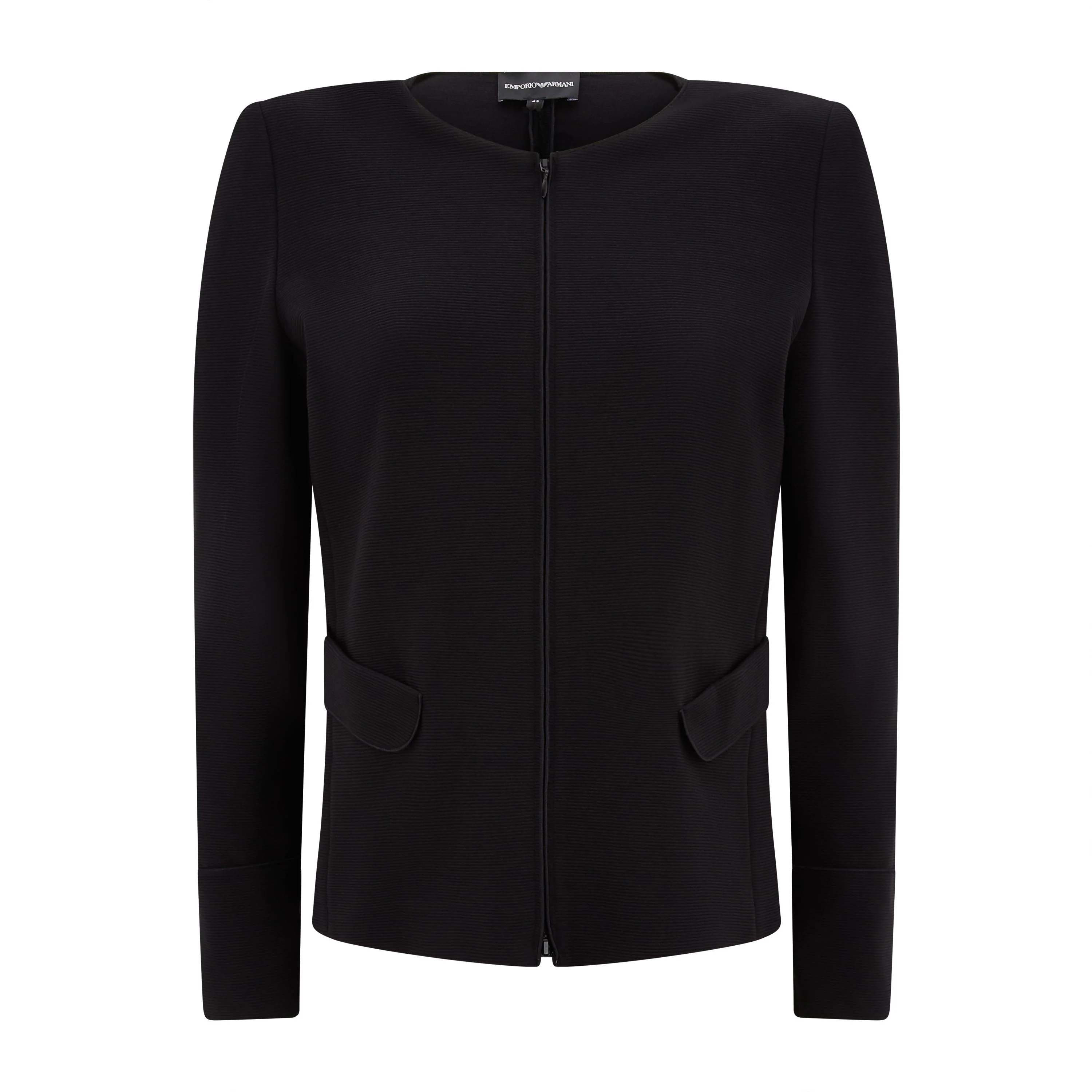 Tailored Black Cotton Ottoman Jersey Jacket