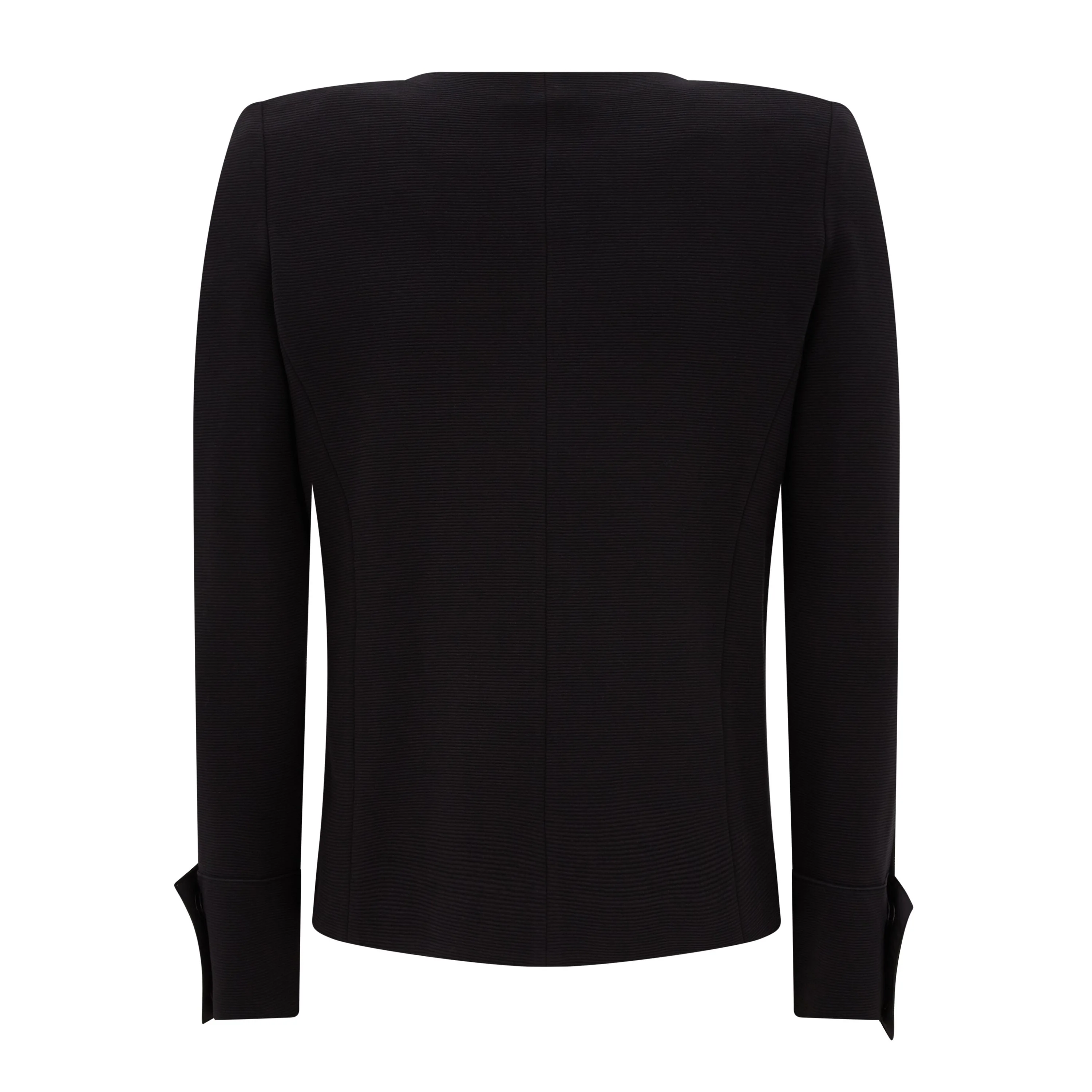 Tailored Black Cotton Ottoman Jersey Jacket - Image 2