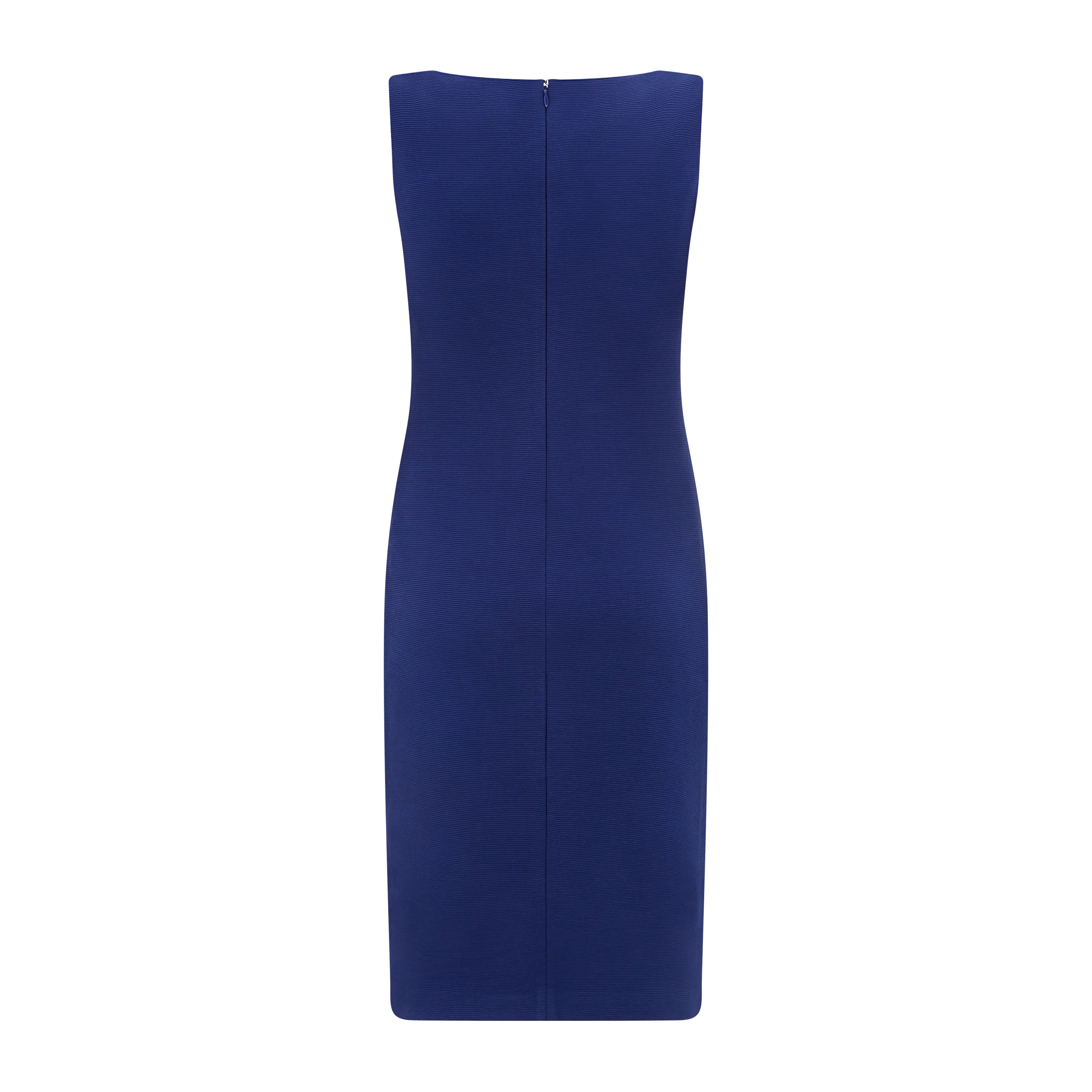 Tailored Blue Cotton Ottoman Jersey Dress - Image 2