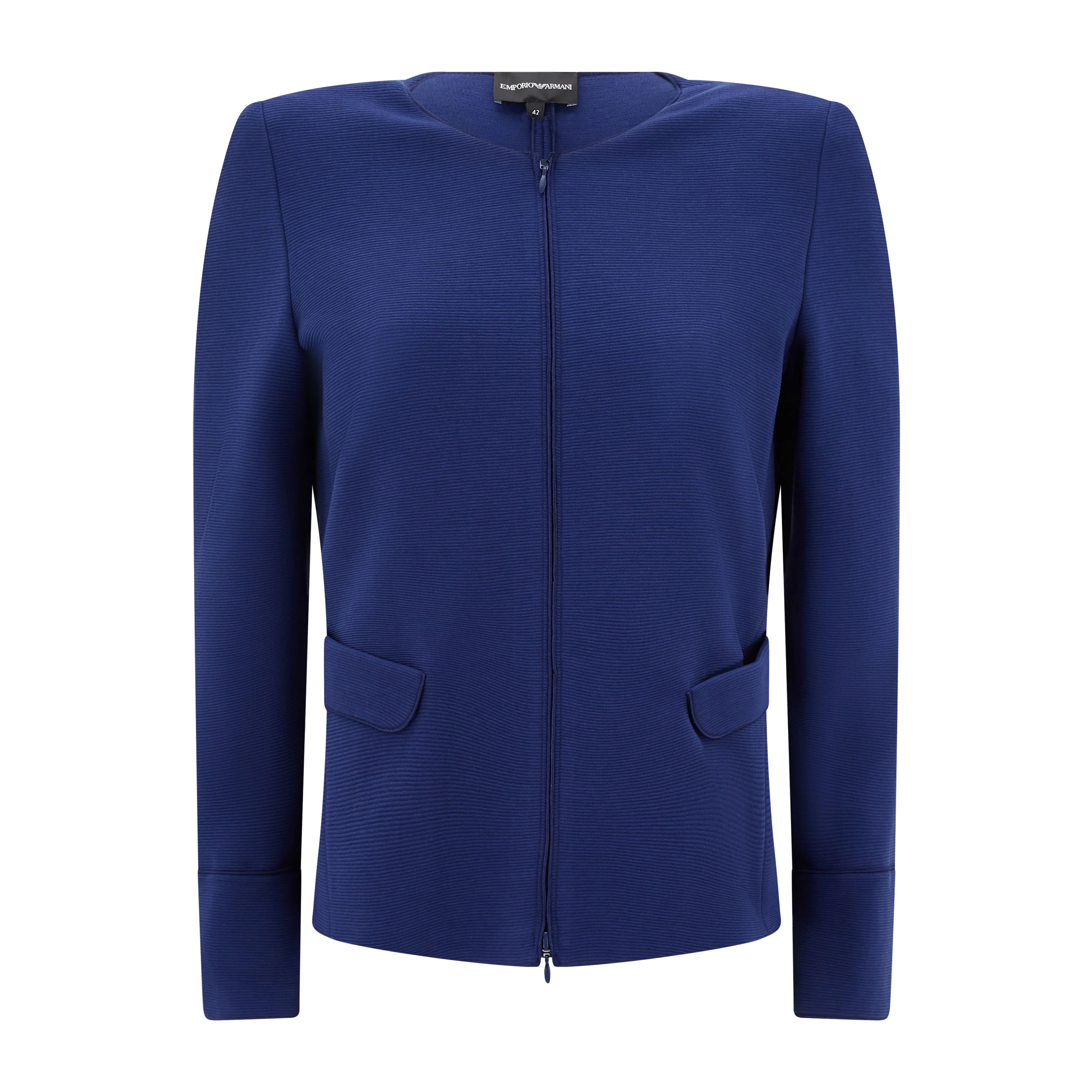 Tailored Blue Cotton Ottoman Jersey Jacket