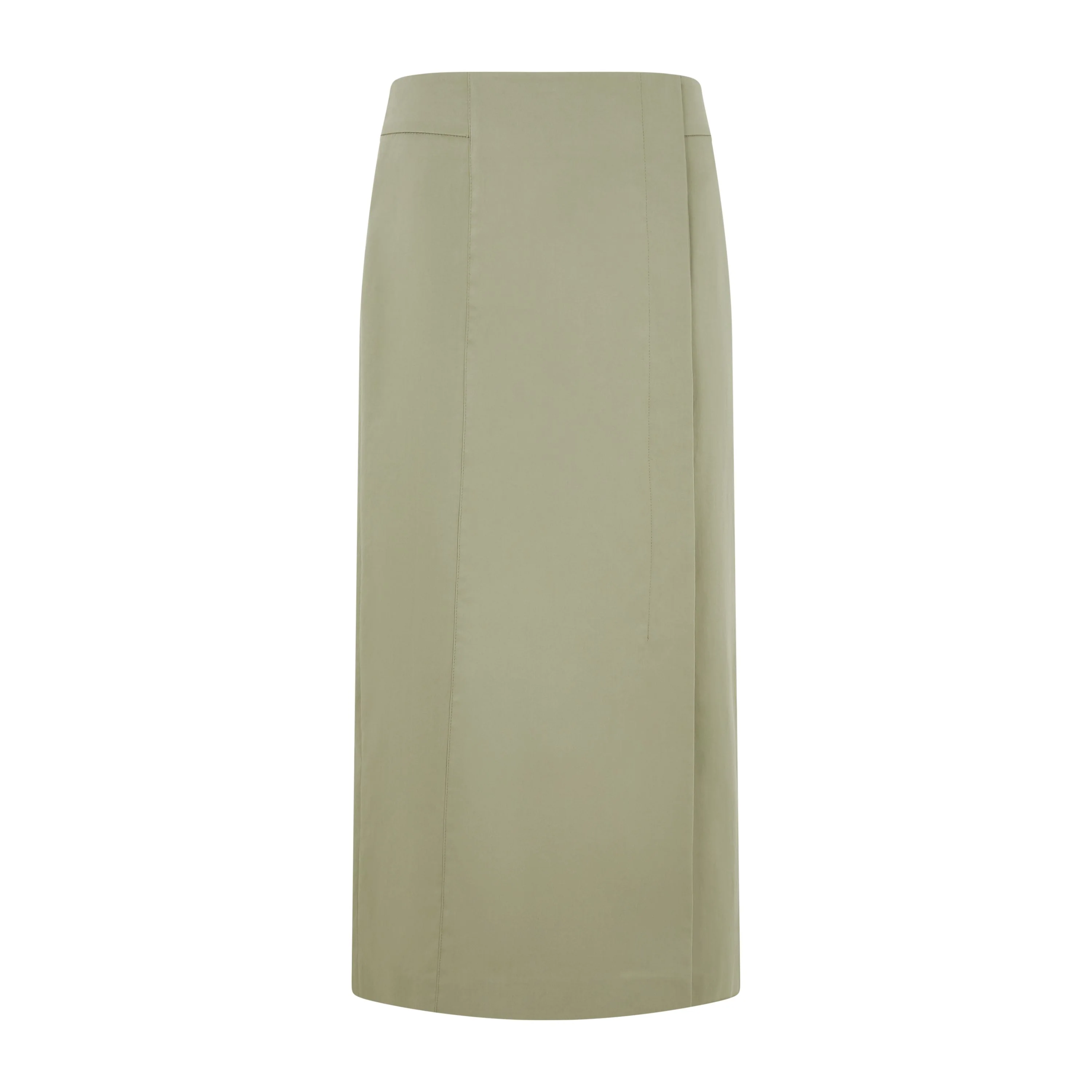Tailored Cotton Gaberdine Midi Skirt