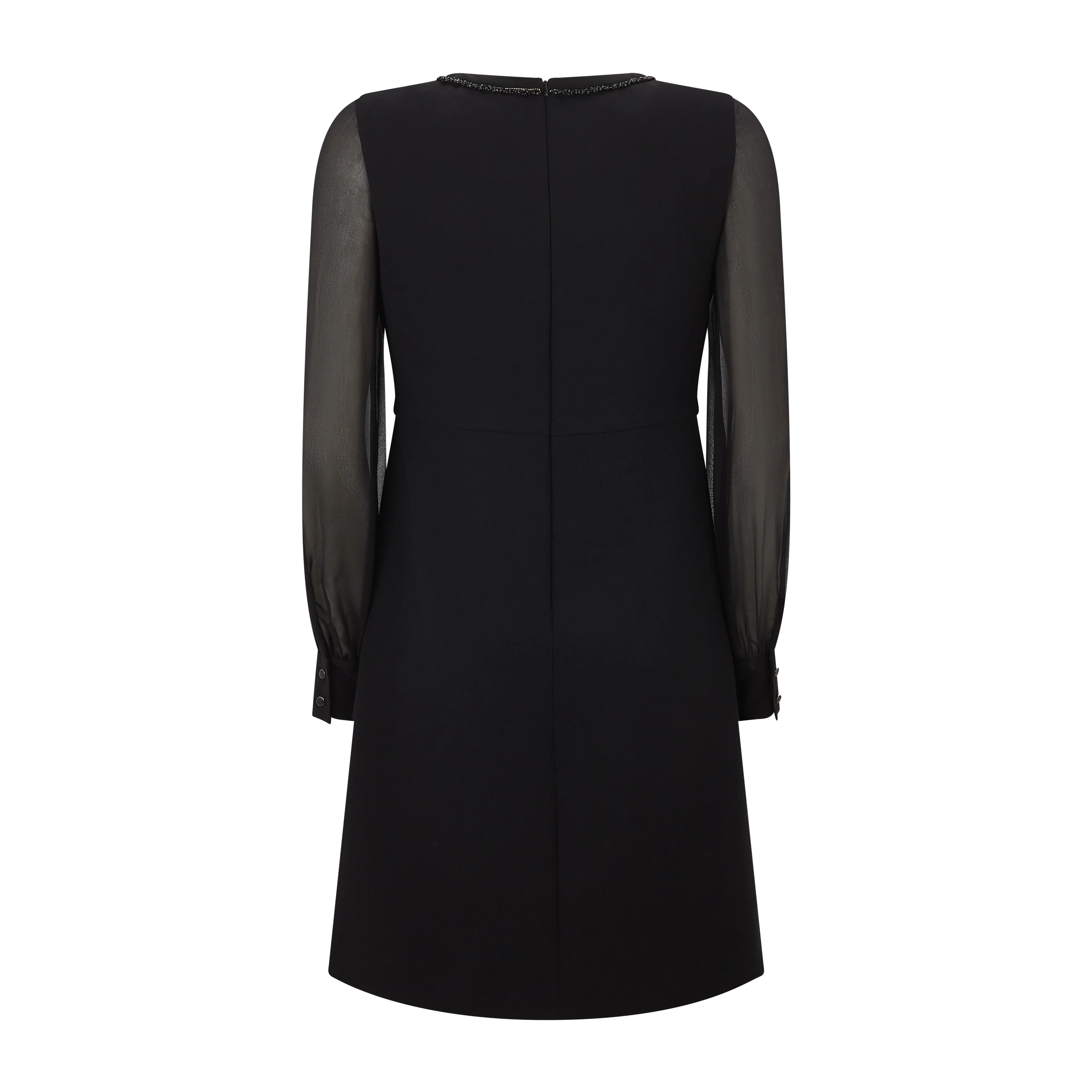 Volto Black Tailored Cady Silk Sleeve Dress - Image 2