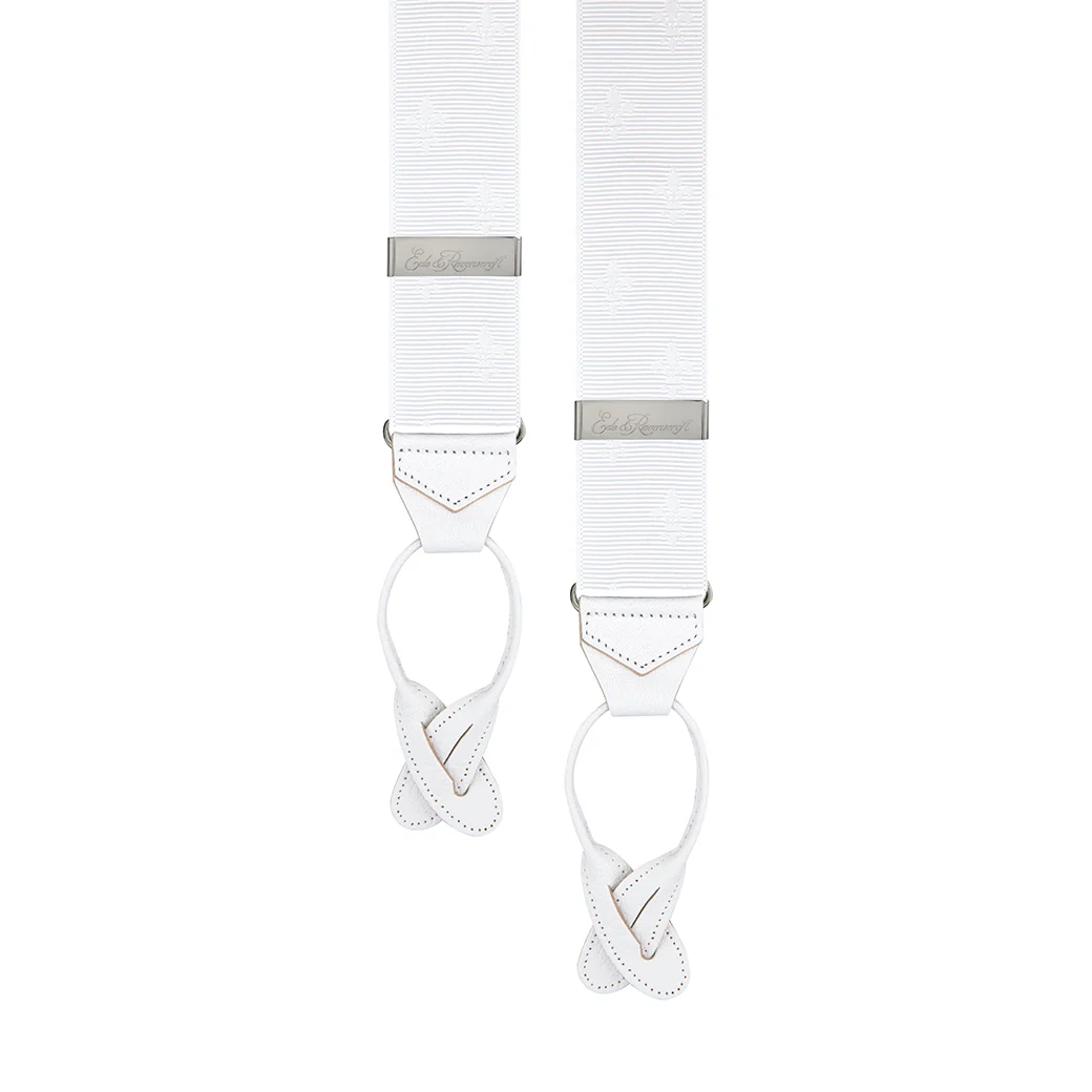 White Fleur De Lys Braces