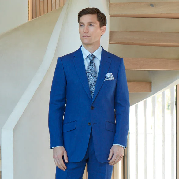 William Cobalt Blue Linen Jacket - Image 2