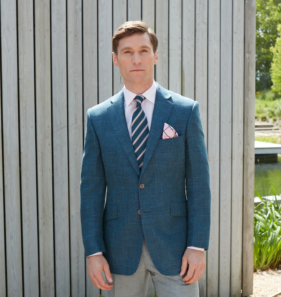 William Teal Micro Basketweave Jacket - Image 2