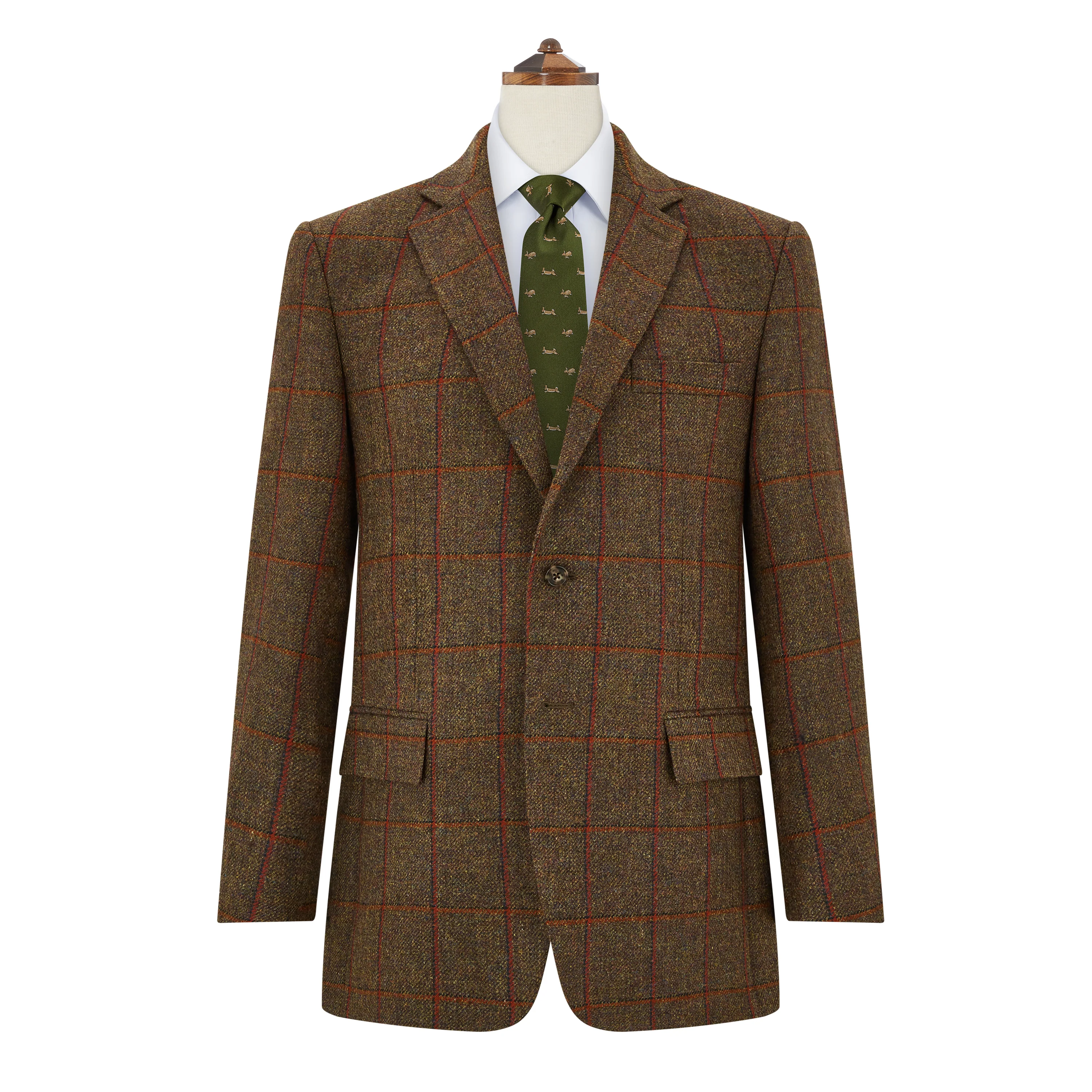 William Green Rust Windowpane Tweed Jacket - Image 5